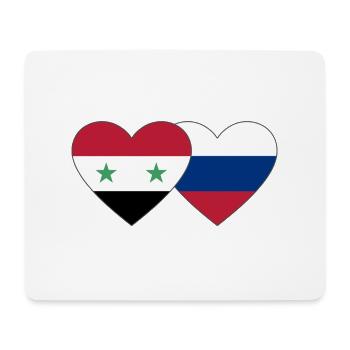Syrie Russie Flag Coeur - Tapis de souris (format paysage) - blanc - Devant