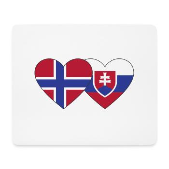 Norwegen Slowakei Flagge Herz - Mousepad (Querformat) - Weiß - Vorne