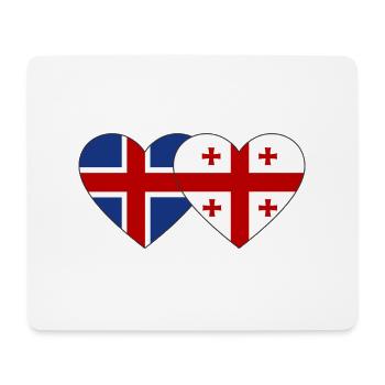 Island Georgien Flagge Herz - Mousepad (Querformat) - Weiß - Vorne