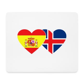 Spain Iceland Flag Heart - Mouse Pad (horizontal) - white - Front