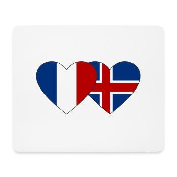France Islande Flag Coeur - Tapis de souris (format paysage) - blanc - Devant