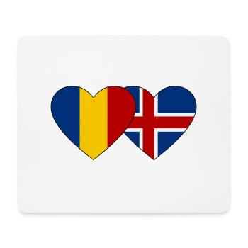 Roumanie Islande Flag Heart - Tapis de souris (format paysage) - blanc - Devant