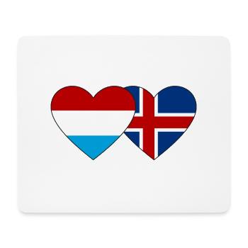 Luxemburg Island Flagge Herz - Mousepad (Querformat) - Weiß - Vorne