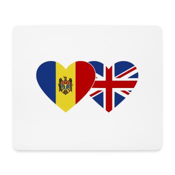 Moldawien England Flagge Herz - Mousepad (Querformat) - Weiß - Vorne