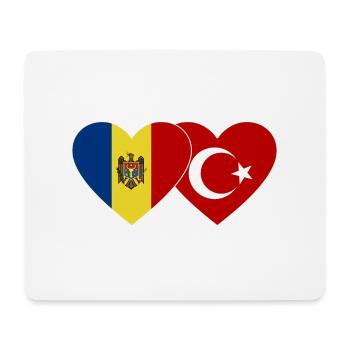 Moldawien Türkei Flagge Herz - Mousepad (Querformat) - Weiß - Vorne