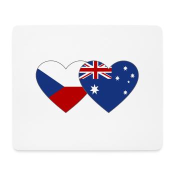 Czech Republic Australia Flag Heart - Mouse Pad (horizontal) - white - Front