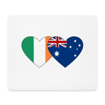 Ireland Australia Flag Heart - Mouse Pad (horizontal) - white - Front