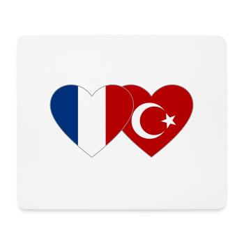 France Turquie Flag Coeur - Tapis de souris (format paysage) - blanc - Devant