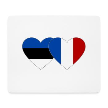 Estland Frankreich Flagge Herz - Mousepad (Querformat) - Weiß - Vorne