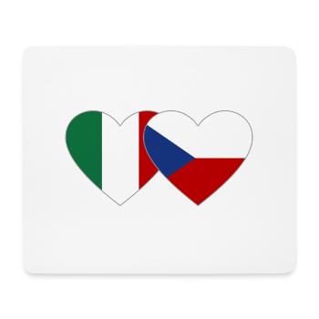 Italien Tschechien Flagge Herz - Mousepad (Querformat) - Weiß - Vorne
