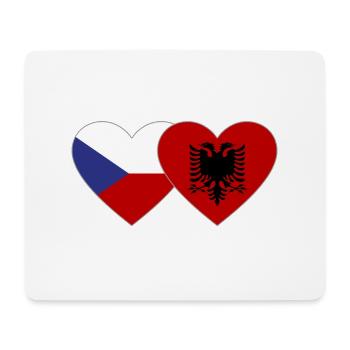Tschechien Albanien Flagge Herz - Mousepad (Querformat) - Weiß - Vorne