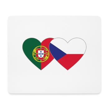 Portugal Tschechien Flagge Herz - Mousepad (Querformat) - Weiß - Vorne