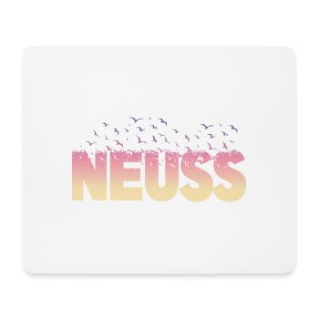 Neuss Allemagne Ville Police Oiseaux Skyline - Tapis de souris (format paysage) - blanc - Devant