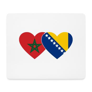 Marokko Bosnien Flagge Herz - Mousepad (Querformat) - Weiß - Vorne