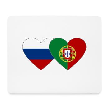 Russland Portugal Flagge Herz - Mousepad (Querformat) - Weiß - Vorne