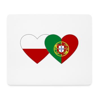 Polen Portugal Flagge Herz - Mousepad (Querformat) - Weiß - Vorne