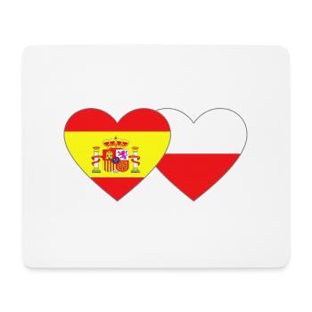 Spain Poland Flag Heart - Mouse Pad (horizontal) - white - Front