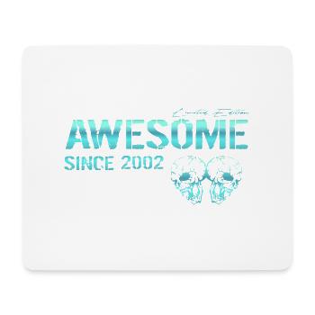 Awesome since 2002 Geschenk - Mousepad (Querformat) - Weiß - Vorne