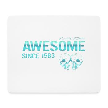 Awesome since 1983 Geschenk - Mousepad (Querformat) - Weiß - Vorne