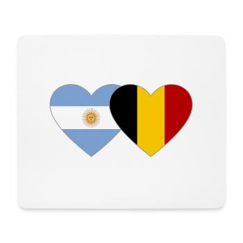 Argentine Belgique Drapeau Coeur - Tapis de souris (format paysage) - blanc - Devant