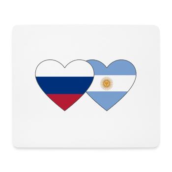 Russland Argentinien Flagge Herz - Mousepad (Querformat) - Weiß - Vorne