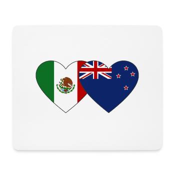 Mexiko Neuseeland Flagge Herz - Mousepad (Querformat) - Weiß - Vorne