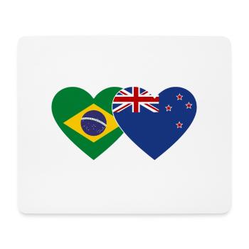 Brésil Nouvelle-Zélande Flag Heart - Tapis de souris (format paysage) - blanc - Devant