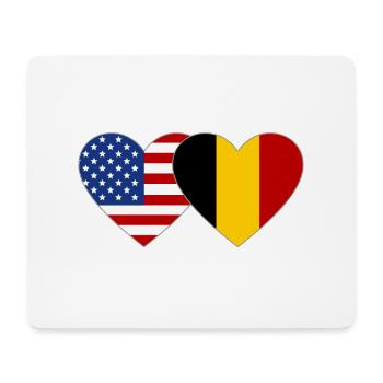 USA Belgien Flagge Herz - Mousepad (Querformat) - Weiß - Vorne