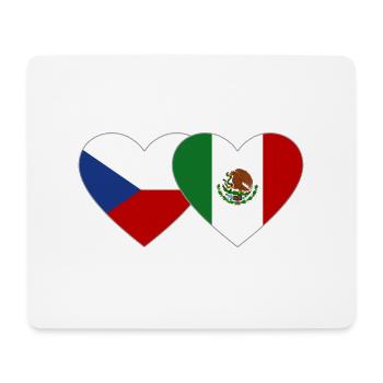 Czech Republic Mexico Flag Heart - Mouse Pad (horizontal) - white - Front