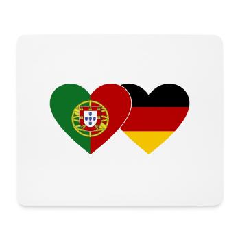 Portugal Germany Flag Heart - Mouse Pad (horizontal) - white - Front