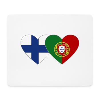 Finlande Portugal Drapeau Coeur - Tapis de souris (format paysage) - blanc - Devant