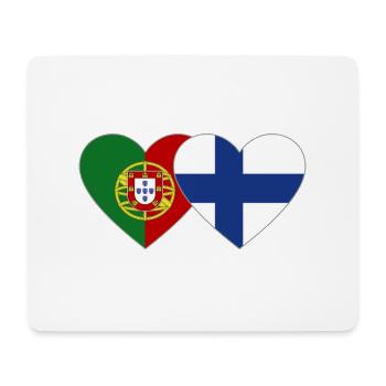 Portugal Finnland Flagge Herz - Mousepad (Querformat) - Weiß - Vorne