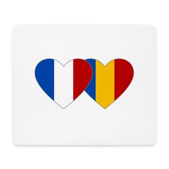 France Romania Flag Heart - Mouse Pad (horizontal) - white - Front