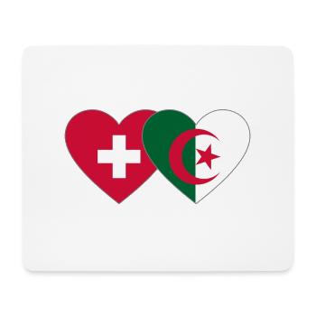 Switzerland Algeria Flag Heart - Mouse Pad (horizontal) - white - Front