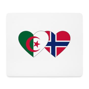 Algeria Norway Flag Heart - Mouse Pad (horizontal) - white - Front