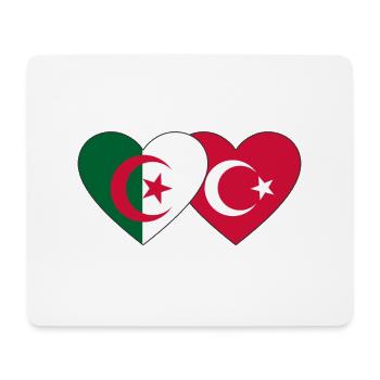 Algeria Turkey Flag Heart - Mouse Pad (horizontal) - white - Front
