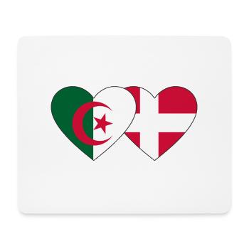 Algérie Danemark Drapeau Coeur - Tapis de souris (format paysage) - blanc - Devant