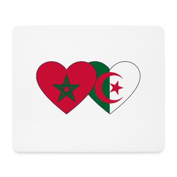 Morocco Algeria Flag Heart - Mouse Pad (horizontal) - white - Front