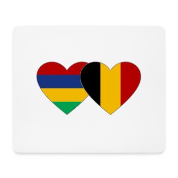 Mauritius Belgium Flag Heart - Mouse Pad (horizontal) - white - Front