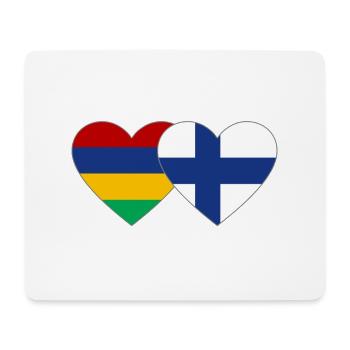 Mauritius Finland Flag Heart - Mouse Pad (horizontal) - white - Front