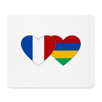 France Mauritius Flag Heart - Mouse Pad (horizontal) - white - Front