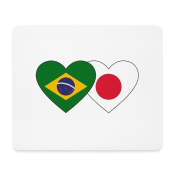 Brazil Japan Flag Heart - Mouse Pad (horizontal) - white - Front