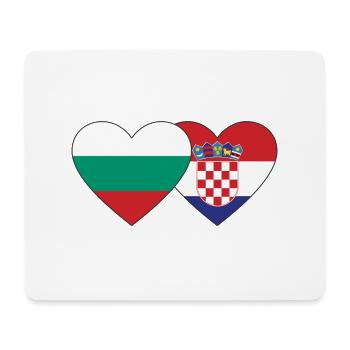 Bulgarien Kroatien Flagge Herz - Mousepad (Querformat) - Weiß - Vorne