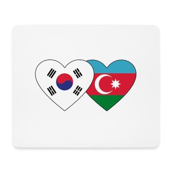 Corée du Sud Azerbaïdjan Flag Heart - Tapis de souris (format paysage) - blanc - Devant