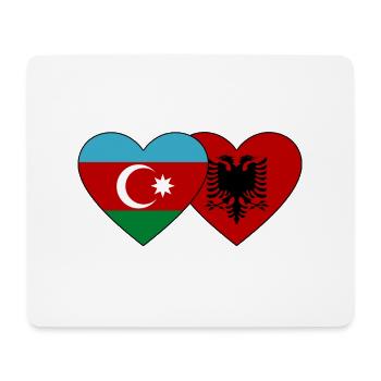 Azerbaijan Albania Flag Heart - Mouse Pad (horizontal) - white - Front