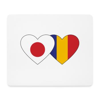 Japan Romania Flag Heart - Mouse Pad (horizontal) - white - Front