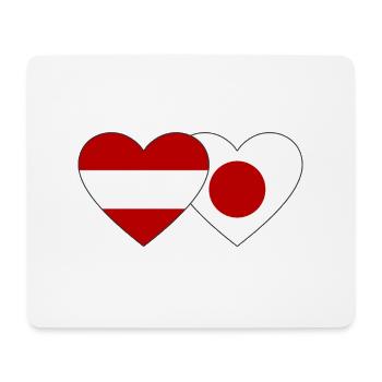 Austria Japan Flag Heart - Mouse Pad (horizontal) - white - Front