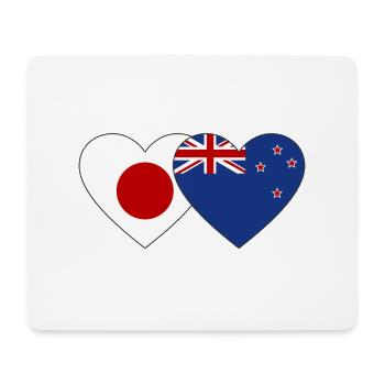 Japan New Zealand Flag Heart - Mouse Pad (horizontal) - white - Front
