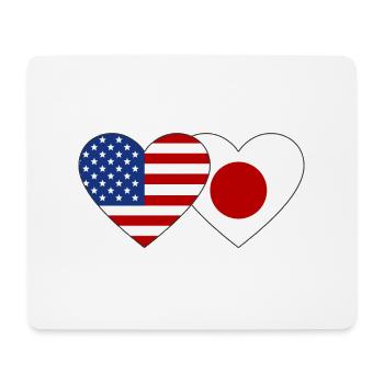 USA Japan Flag Heart - Mouse Pad (horizontal) - white - Front