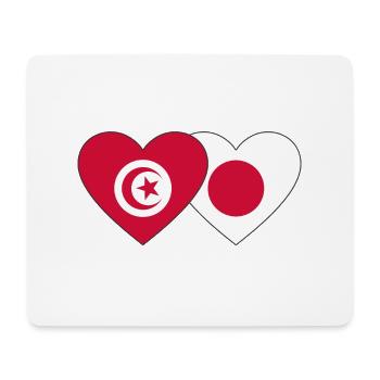 Tunisia Japan Flag Heart - Mouse Pad (horizontal) - white - Front